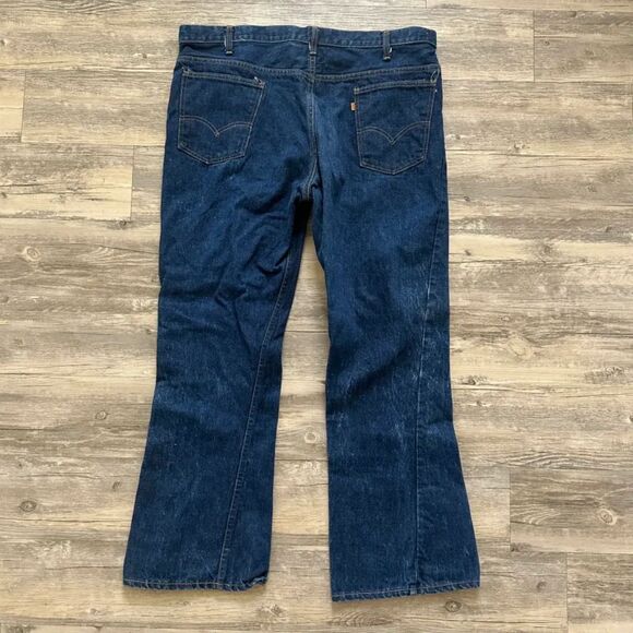 Vintage 70s Levi's 646 Flared Bellbottom Denim Jeans Size 40x32 - Picture 1 of 8